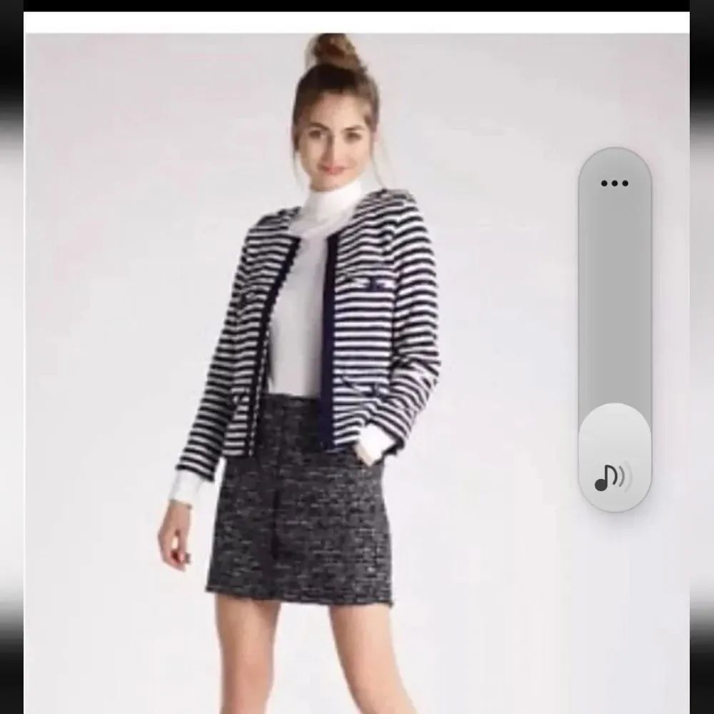Banana Republic Nautical Stripe Sequin Woven Jacket Coat Blazer Sz 12, Excellen